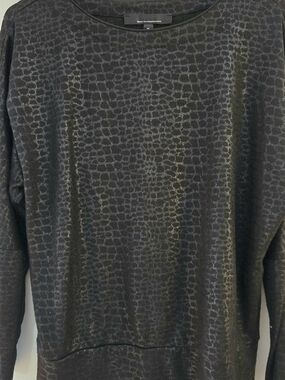 White House Black Market Black Textured Scoopneck Sweater